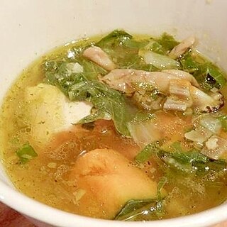 カボチャと白菜と厚揚げのスープ